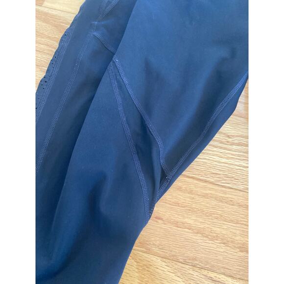 EUC Athleta High Rise Precision 7/8 Tight Leggings Black Mesh Cut Out L - Picture 5 of 13